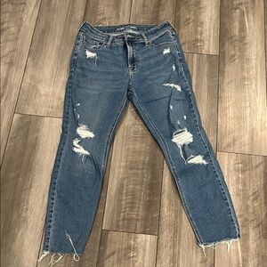 Old Navy Women's Distressed Skinny Jeans - Blue